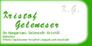 kristof gelencser business card