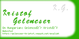 kristof gelencser business card